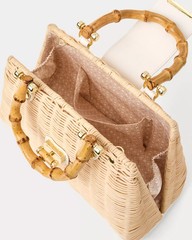 Lilly Pulitzer Leena Top Handle Bag Resort White X Natural