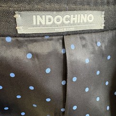 Indochino Wool Sport Coat 44S Navy Windowpane Blazer 2 Button Notch Lapel Modern
