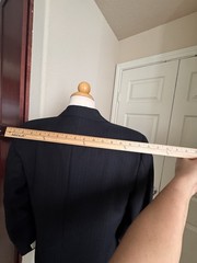 Vintage Christian Dior Pinstripe Wool Blend Pantsuit Doubl Breasted Blazer Sz 16