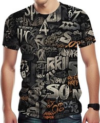 Men’s Artist Street Letter Graffiti Markers T-Shirt Shirts 3D Printing Graffiti