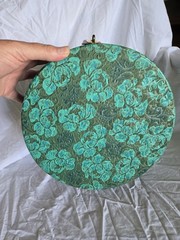Vintage – 1960s Everbest Hollywood Florida, Wig Hat Box, Floral 13”x13.5 Carrier