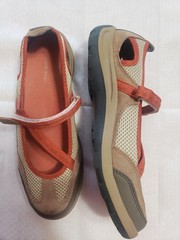 LANDS’ END Leather Mesh Loop Mary Jane Trekker Athletic Shoes 8.5 M NEW