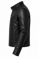 Men’s Black Leather Cafe Racer Jacket Motorcycle Biker Genuine Leather Coat Zip
