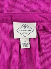 St. John’s Bay Fuchsia Split V-Neck Henley Tunic