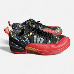 Air Jordan 12 “Super Bowl” US 10 Mid Top Lace-Up Sneaker Red/Black Abstract