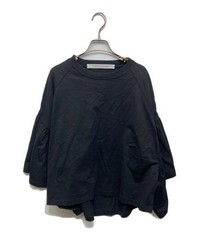 COGTHEBIGSMOKE Black Cotton Gathers Slv Top, Relaxed Fit, Japanese Made