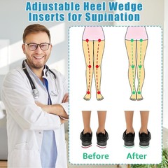 6PCS Adjustable Heel Wedge Inserts for Supination & Overpronation Insoles Cor…