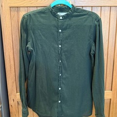 Zara Forest Green Casual Button-Down Shirt