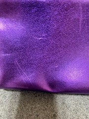 Younique Purple Metallic Satchel Top Handle Zip Bag w/ Detachable Strap Charm