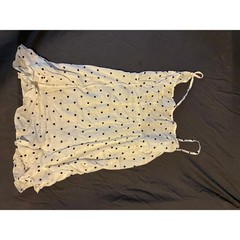H&M Divided Camisole Womens 2 White Black Polka Dot Spaghetti Strap Top V Neck