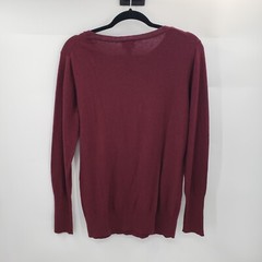 Worthing Large Burgundy Red Sweater Womens Cotton Blend Pullover Round Neck