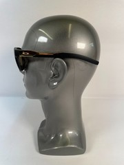 Oakley Matte Black/Gold Designer Sunglasses 55-19-139 Blue Mirrored Lenses