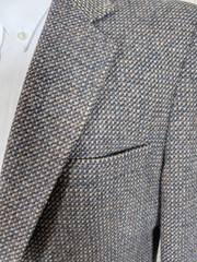 Casa Di Billera Blazer Sport Coat Mens 38L Blue Brown Tweed Wool