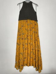 BNWT ZARA ORANGE BROWN KNIT SATIN EMBROIDERED BEADED KNIT DRESS SIZE S