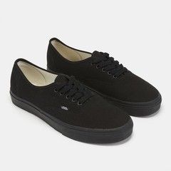 Vans Authentic VN000EE3BKA Sneaker Mens Black Canvas Low Top Skateboarding Shoes