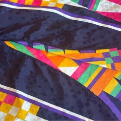 VINTAGE DAVID BROWN CALIFORNIA 70s 80s Bright Geometric Muumuu Kaftan Tunic