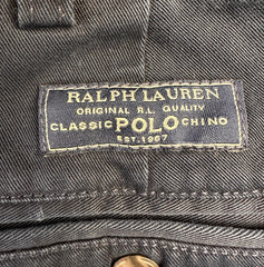 Polo Ralph Lauren Andrew Pant Navy Blue Pleated Cotton Chino Dress Pants 34×31