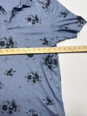 Travis Mathew Polo Shirt Mens M Blue Golf Pima Cotton Unique Design Print