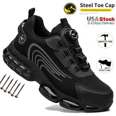 Steel Toe Shoes Men Lightweight Anti-smash Steel Toe Sneakers Indestructible