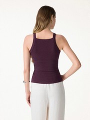 OGL Plantive Chic Square Neck Ruched Rib Women’s Bra Tank – Free Ship