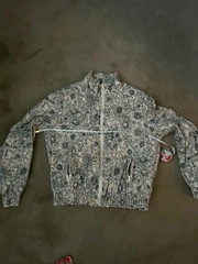 Mother Smocked Friends With The Flowers Jacket Womens M White Floral Quilted Zip