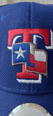 Texas Rangers Flex Hat XL /Rare Logo Texas Flag Draped over T Solid Blue NWT
