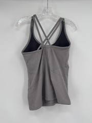 Athleta Gray Nylon Poly Blend X Back Athletic Tank Top Sz M