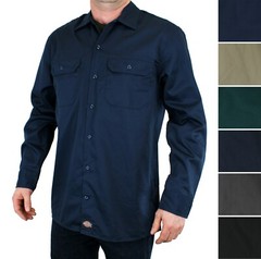 Dickies Men’s Work Shirt, Cotton Blend Long-Sleeved Work Shirt, Front Pockets