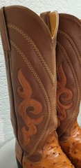ROGERS HANDMADE OSTRICHSKIN WESTERN BOOTS SIZE 8 1/2 D