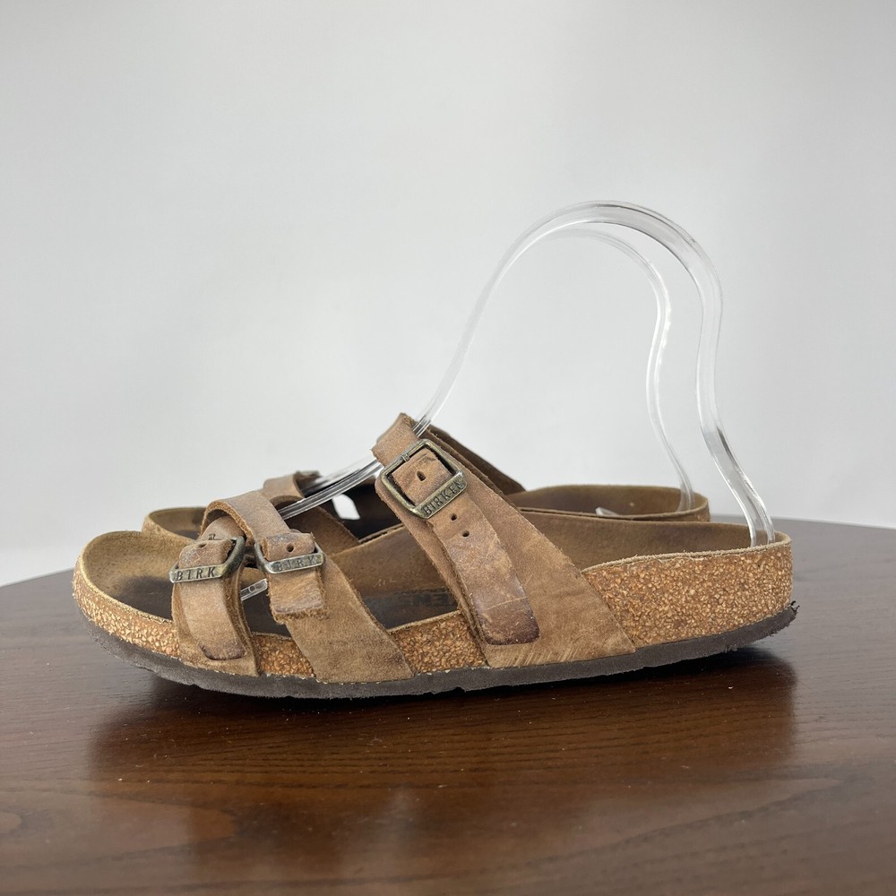 Birkenstock Franca Sandal Women’s 5 Brown Leather Oiled Slide Slip On Casual