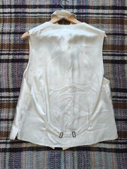 Carlo Pignatelli Waistcoat with Tie Silk Viscose Made in Italy Beige XL Mens