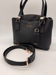 GUESS Lyndi Girlfriend textured women’s small satchel crossbody bag -Black