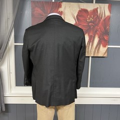 Hickey Freeman Suit Top Blazer Sport Coat Mens 44S Short Wool Dark Charcoal