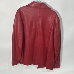 Wilson’s Leather Women’s Genuine Leather Red Jacket 1X Zip Lined RN69426