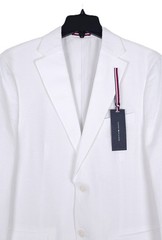Tommy Hilfiger Mens Modern Fit Linen Sport Coat Blazer 42S White Solid NWT