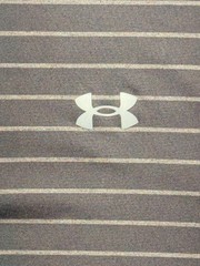Under Armour Men’s The Playoff Polo , Loose, Black With Gray Stripes Size Large