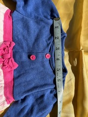 Bon Bebe Girls 3-6M Blue/Pink Polka Dot Tulle Fit & Flare Long Sleeve Bow