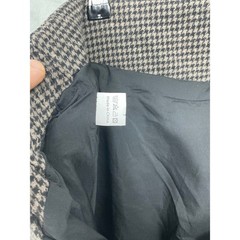 Boutique Skirt Womens Medium Houndstooth Wool Blend Midi Pockets Preppy Academia