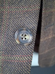 Jack Victor Wool Jacket Blazer Brown Plaid Men 42R Regular Windowpane Check