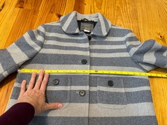 J.Crew Stadium Cloth Italian Nello Gori Wool Striped Wool Blend Coat Women’s 10