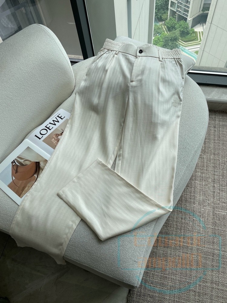 Brunello Cucinelli Classic Men’s Tencel Linen Breathable Casual Trousers/Pants