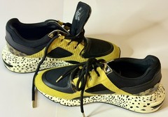 Steve Madden Barra Men’s Sz 10 Yellow Black Animal Print Sneakers Preowned Good