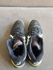 Size 13 – Asics Men’s Sky Elite FF Black Gold Volleyball Shoes Mid Top READ DESC