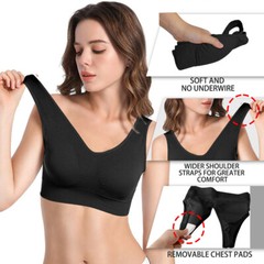 US 2~4 Pack Women’s Padded Sports Bra High Impact Seamless Bralette Plus Size