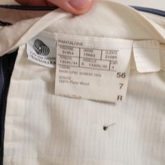 Canali Super 120s Wool Blue Striped 2 Piece Suit 44L 39 / 31 Pleated Cuffed Mid