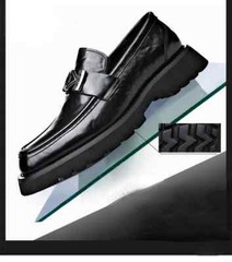 Thick Sole Leather Male Loafers Comfort Soft Dress Shoes Slip-on Driving Shoes