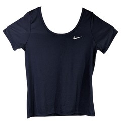 Nike Womens Shirt Anti Odor Legend Tee Woven Large Navy Blue 903112-451 Dri-Fit