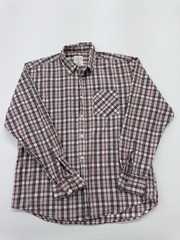 Estabished Men Red White Blue Plaid Button-Down Shirt XL Vintage Pocket