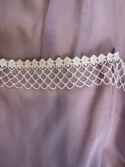 Vintage 70s House of Bianchi Lavender Chiffon Maxi Dress Lace Prom Gown Sz 6