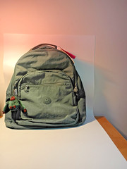 KIPLING Challenger Backpack Bag Light Aloe Tonal Monkey Charm Marcel